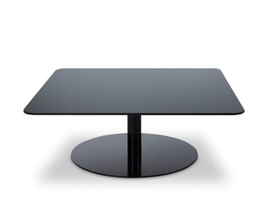 FLASH - Square glass and steel coffee table by Tom Dixon