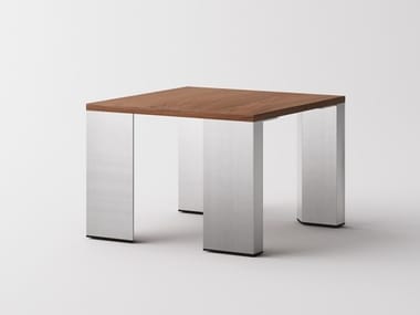 ONO - Square aluminium and wood coffee table by Frezza