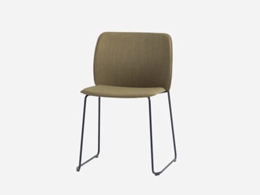 ARYN MAX - Sled base stackable fabric chair by Inclass