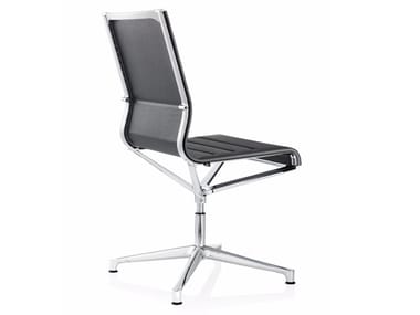 STICK CHAIR ATK 4-5 STAR BASE - Swivel leather office chair with 4-Spoke base by Icf