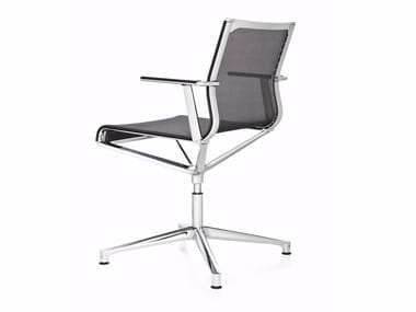STICK CHAIR ATK 4-5 STAR BASE - Swivel mesh office chair with armrests with 4-Spoke base by Icf