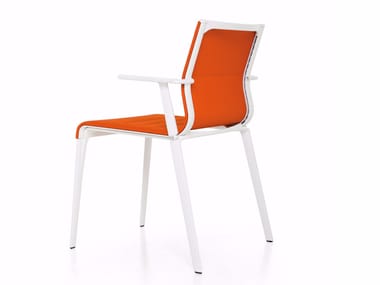 STICK CHAIR ATK QUATTRO - Upholstered stackable fabric chair with armrests by Icf
