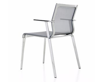 STICK CHAIR ATK QUATTRO - Stackable mesh chair with armrests by Icf