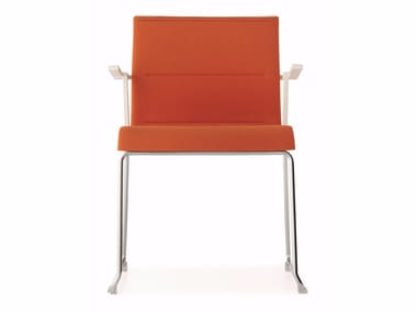 STICK STK SKID BASE - Sled base stackable chair with armrests by Icf
