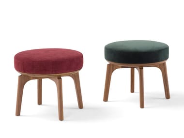 OLGA - Low upholstered fabric stool by Amura