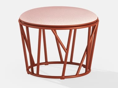 WILD - Round aluminium garden pouf by FAST