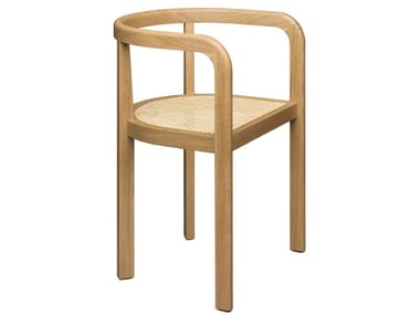 STUTTGART - Oak chair with armrests by e15