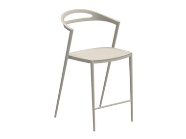 STYLETTO - High aluminium garden stool with back by Royal Botania
