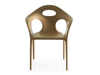 SUPERNATURAL - Stackable polypropylene chair with armrests by Moroso