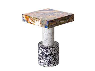 SWIRL TABLE MEDIUM - Square marble coffee table by Tom Dixon