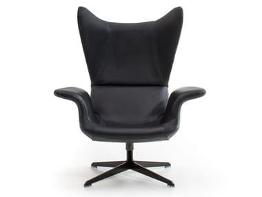 LONGWAVE - Swivel armchair with 4-spoke base with armrests by Moroso