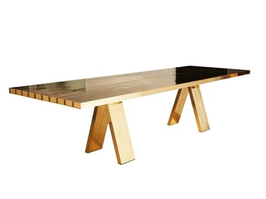 MASS - Brass dining table by Tom Dixon