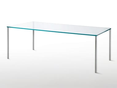 METAL - Rectangular crystal table by Glas Italia