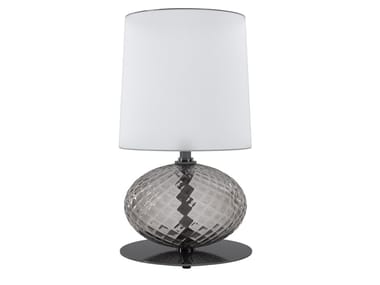 ABAT-JOUR - Blown glass table lamp with fabric lampshade by Venini