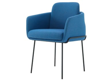 TADAO - Upholstered fabric chair with armrests by Ligne Roset