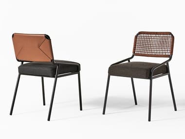 TAI - Fabric and leather chair by Meridiani