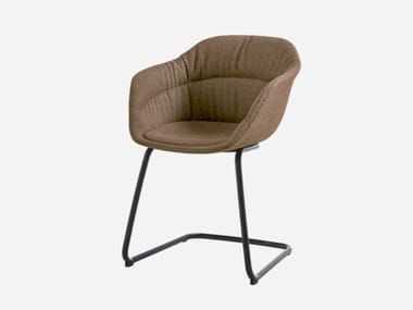 TAIA - Cantilever upholstered fabric chair with armrests by Inclass