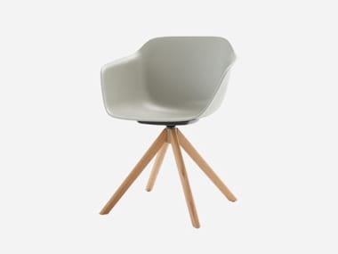 TAIA - Swivel trestle-based polypropylene chair by Inclass