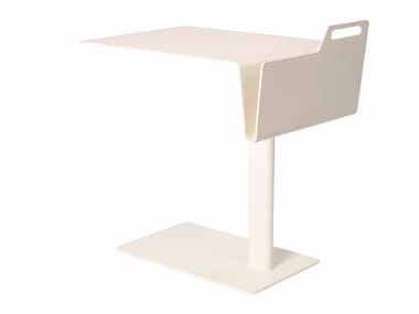 TAIL FOLDED - Powder coated steel side table with integrated magazine rack by Casala