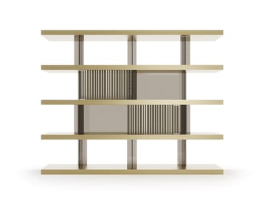 TANGO T BOX - Open freestanding wood and glass bookcase by Reflex