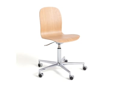 TATE WOOD - Height-adjustable beech office chair with castors by Cappellini