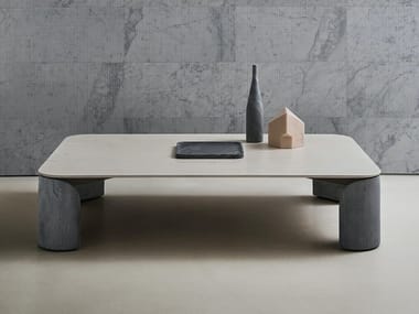 TAULA - Rectangular marble coffee table by Salvatori