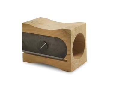 TEMPERINO - Low solid cedar wood stool by Riva 1920