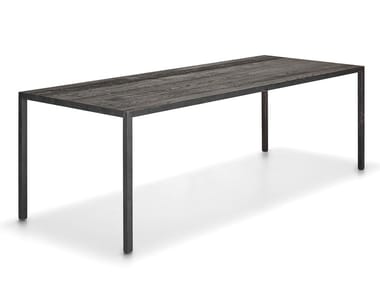 TENSE MATERIAL CARBONE - Rectangular oak table by MDF Italia