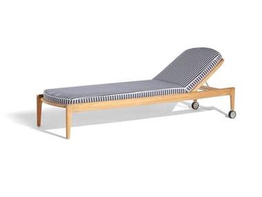 THE SECRET GARDEN - Recliner teak sun lounger with castors by Poltrona Frau