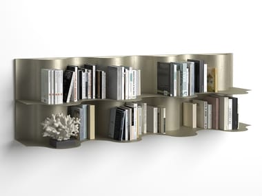 TIDE - Modular floating steel bookcase by Natuzzi Italia