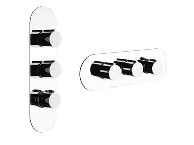 TONDO WELLNESS - 3 hole metal shower mixer with plate by Gessi