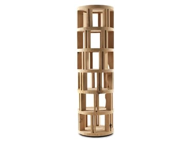 TORRE LIGNEA - Open freestanding cedarwood bookcase by Riva 1920