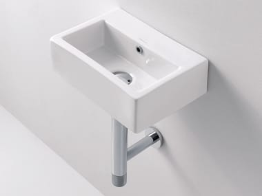 TOY - Rectangular wall-mounted ceramic handrinse basin by Antonio Lupi Design