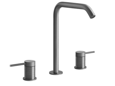 TRAME - 3 hole countertop stainless steel washbasin mixer by Gessi