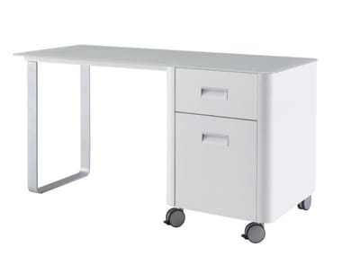 TRAVEL STUDIO - Rectangular laminate writing desk with drawers by Ligne Roset