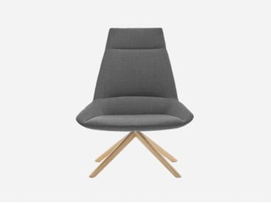 DUNAS XL - Swivel trestle-based fabric armchair by Inclass