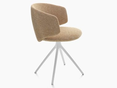 UNIVERSAL COLLECTION - Swivel trestle-based upholstered fabric chair by MDF Italia