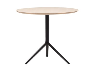 TRIADA ME6028 - Round drop-leaf aluminium table by Andreu World