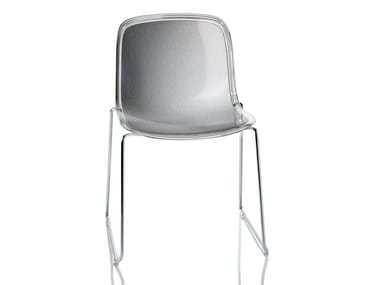 TROY - Sled base stackable polycarbonate chair by Magis