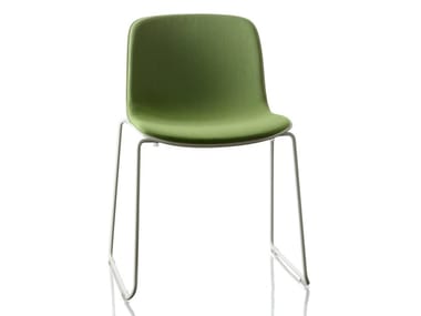 TROY - Sled base upholstered fabric chair by Magis