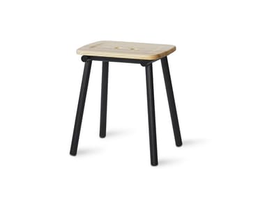 TUBBY TUBE - Low steel and wood stool by Please Wait To Be Seated