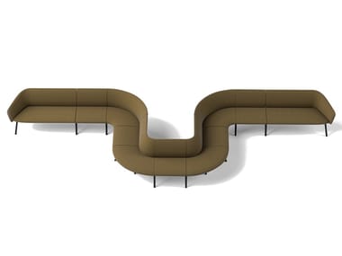 TUILE SYSTEM - Curved modular fabric sofa by Kristalia