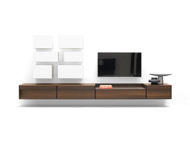 AVENUE - Wall-mounted TV wall system by Kristalia