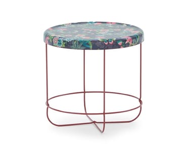 UKIYO - Round resin coffee table with steel base by Moroso