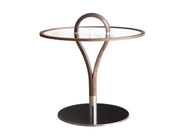 UP - Round wood and glass coffee table by Tonon