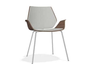 CENTURO III - Upholstered wooden chair with armrests by Casala