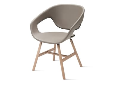 VAD WOOD IMBOTTITA - Upholstered fabric chair with armrests by Casamania & Horm