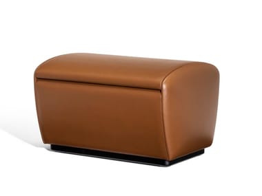 VANITY FAIR XC - Storage upholstered leather footstool by Poltrona Frau