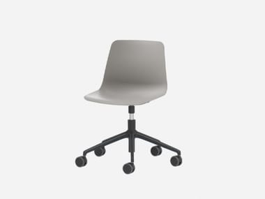 VARYA - Height-adjustable polypropylene office chair with castors with 5-Spoke base by Inclass