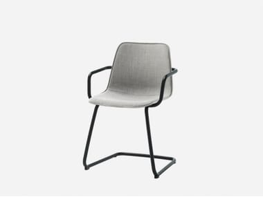 VARYA TAPIZ - Cantilever fabric chair with armrests by Inclass